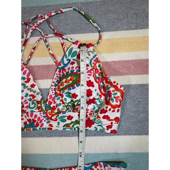 NWOT Paisley Print Crisscross Bikini Set Boho Style Size Small - Picture 6 of 6